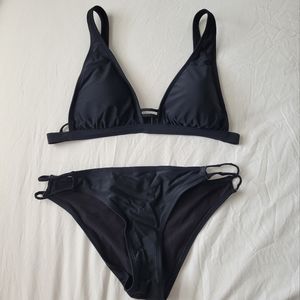 Aerie Black Plunge bikini
